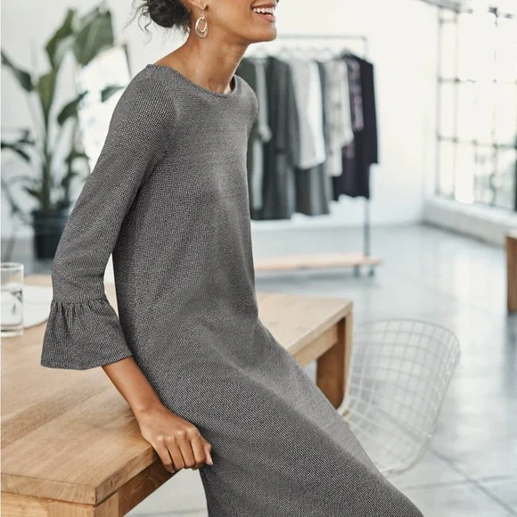 J Jill Gray Long Sleeve Dress - Picture 1 of 4